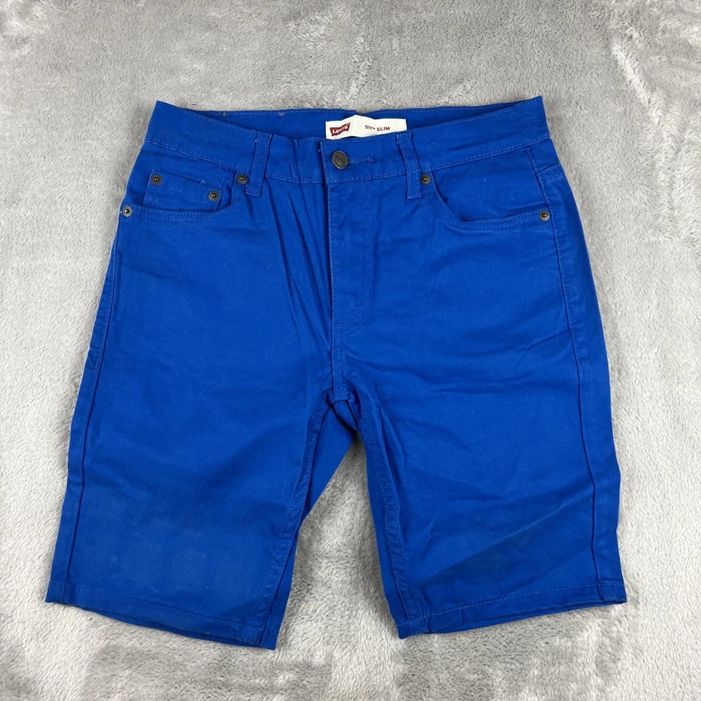 Levi's Boys 14 Blue Slim Fit Chino Shorts Flat Front